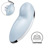 Stimulator Tap&amp;Climax 2, Silicon, 11 Moduri Tapare si Vibratii, USB Magnetic, Albastru, 11 cm