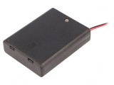 Suport Baterii AAA cu Comutator și Cabluri Negru 150mm