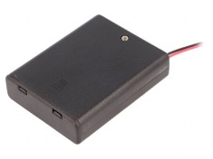 Suport Baterii AAA cu Comutator și Cabluri Negru 150mm