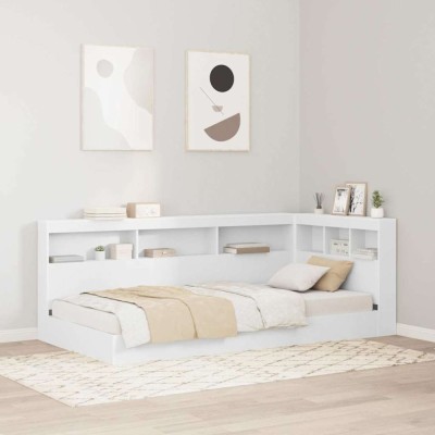 Tăblie de depozitare cu raft cu headboard cu depozitare Alb 80 cm Lemn compozit foto