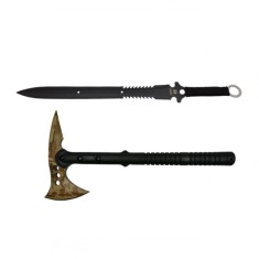 Set topor si sabie de vanatoare, DEPOX&reg;, Desert Camo, 39 cm