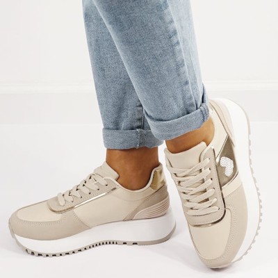 Sneakers bej casual 9147 M5 foto