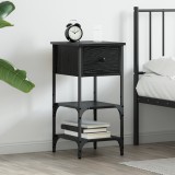 VidaXL Noptieră Stejar Negru 34x36x70 cm Lemn Prelucrat