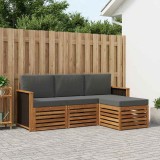 vidaXL Set de canapele de exterior cu pernă 4 pcs Natural și Antracit 3384193