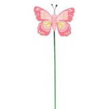 Stick decorativ pentru ghiveci, Fluture din lemn, 25 cm, CMCLASS