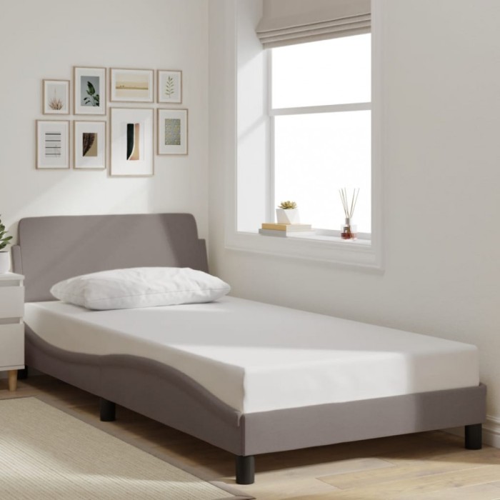 vidaXL Cadru de pat fără saltea, gri taupe, 100x200 cm, textil 373129