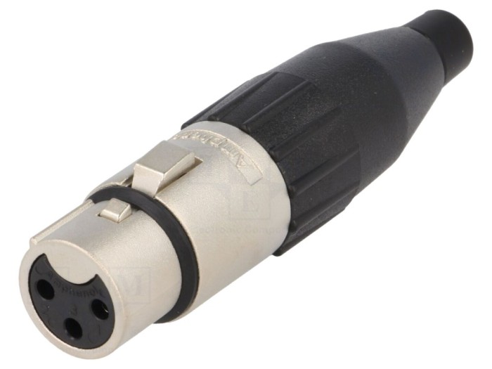 Conector XLR mamă 3 pini, drept