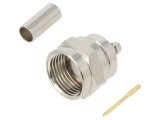 Mufă F Tată Drept 75&Omega; Lipire Crimpat PTFE Aurit