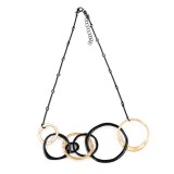 Colier statement cu cercuri aurii si negre