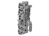 Term. &icirc;mbinare şine 2,5mm&sup2; 4 borne gri 2002 TS35, Wago
