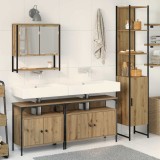 Set de mobilier de baie , 4 piese, &icirc;n Stejar Artisan, din lemn ingineresc.