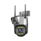 Camera supraveghere dubla, IP wireless, 2 lentile comunicare bidirectional, cu aplicatie pentru Android, IOS si PC, gri/negru