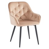 Cumpara ieftin Fotoliu textil maro metal negru Verio 58.5x62x81 cm