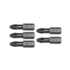 Set 5 biti profesionali Yato 1 4 , 25mm, cap PZ2, HRC 58-62, realizat din otel forjat, cu acoperire anticoroziva