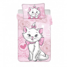 Lenjerie de pat Disney Pisicuta Marie Aristocat, 2 Piese, 100A 135 cm, 40A 60 cm, 100% Bumbac