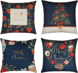 Set de 4 fete de perna model de Craciun COFEDE, multicolor, textil, 45 x 45 cm