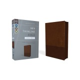 Niv, Thinline Bible, Large Print, Leathersoft, Brown, Zippered, Red Letter, Comfort Print