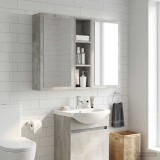 vidaXL Dulap de perete pentru baie cu raft Gri Beton 20 x 14 x 70 cm 889298