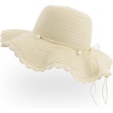 Palarie de soare din paie pentru femei MoonSing, pliabila, protectie UV - OUTLET