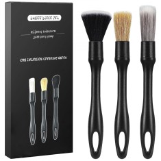 Set 3 perii profesionale, Hggzeg, Design fara metal si ergonomic, Nu este usor sa pierzi parul, Suspendabil, Pentru detailing si curatare interior-ext