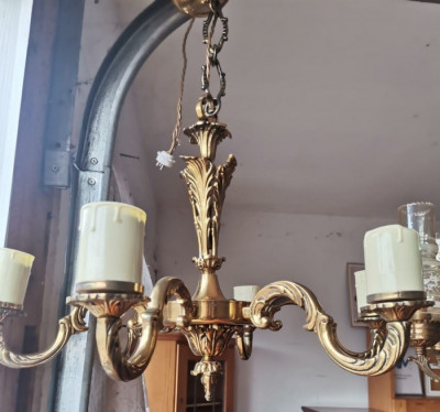 Candelabru in stilul francez Empire din bronz masiv cu 6 brațe foto