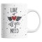 Cana alba personalizata &quot;Dragostea este tot ceea ce ai nevoie&quot;, INOVATIX&reg;. 330ml
