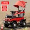 Children&#039;s electric car four-wheel remote control beach car-color: red [electric model] early education + Bluetooth + push handle + car cover + remote