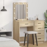 VidaXL Masa de toaletă cu lumini LED, stejar sonoma, 50x41x135 cm
