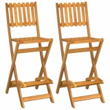 Cumpara ieftin Scaune de bar pliabile de exterior, 2 buc., lemn masiv acacia