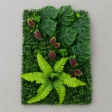Panou gard viu artificial cu frunze Mix Monstera, 40x60 cm, verde
