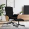 Scaun extensibil cu taburet, negru, material textil