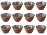 Set boluri, 12 piese, 480 ml, Lemn, Alb