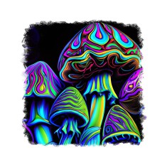 Sticker decorativ, Ciuperci, Mov, 55 cm, 6679ST foto