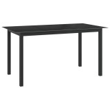 VidaXL Masă de grădină, negru, 150x90x74 cm, aluminiu și sticlă