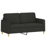 Cumpara ieftin Canapea cu 2 locuri, negru, 140 cm, material textil