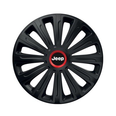 Set 4 capace roti Negre Cu Inel Rosu Trend R16 Compatibil Cu Jeep foto