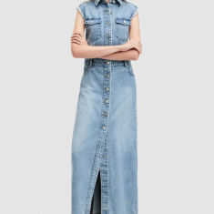 AllSaints rochie jeans BLAIR DENIM DRESS maxi, drept, W183DA