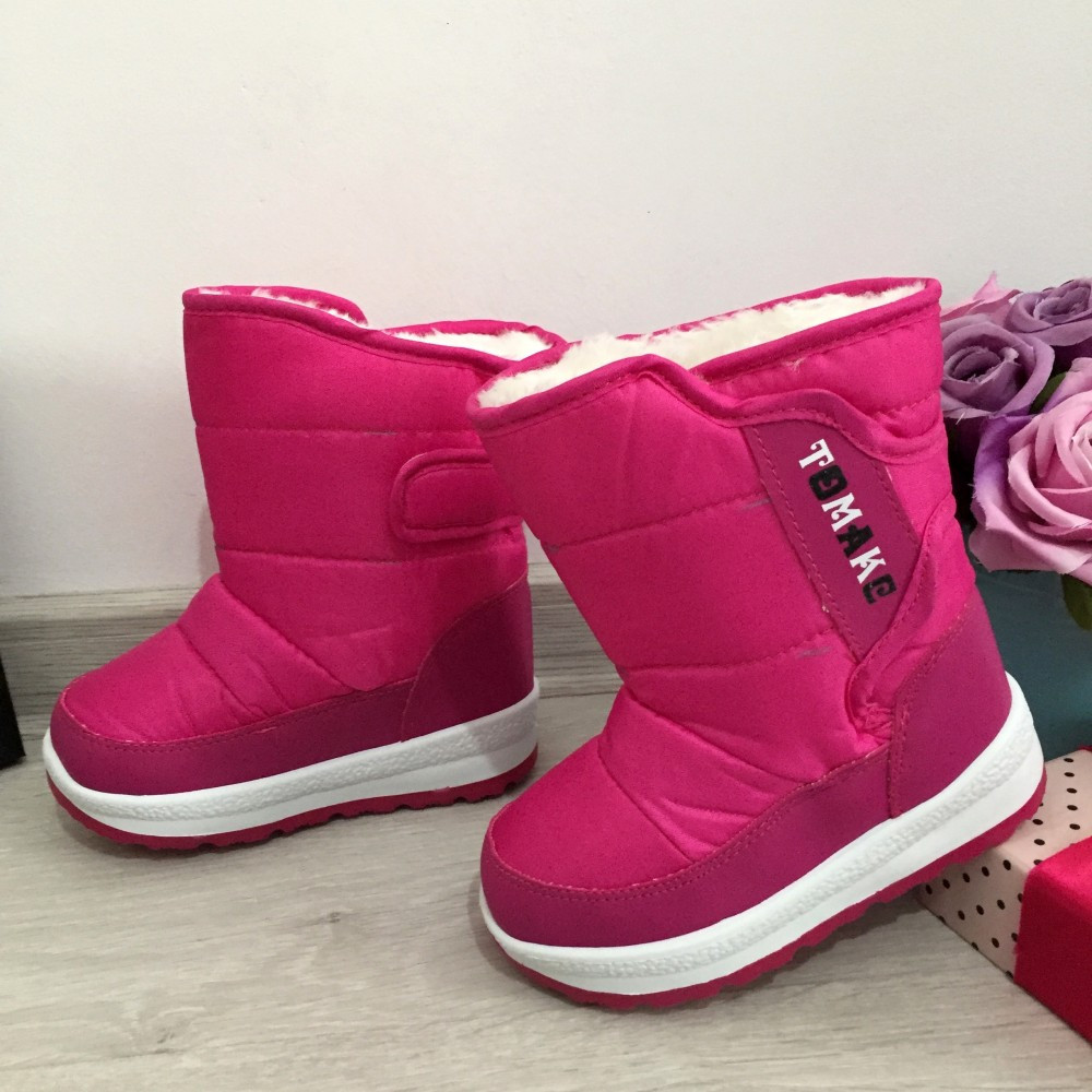 Cizme roz imblanite impermeabile de zapada pt fete copii 24 cod 0563 |  Okazii.ro