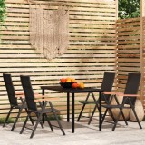 vidaXL Set de servit masa pentru grădină, 5 piese, negru