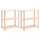 Cumpara ieftin Rafturi depozitare 3 niveluri 2 buc. 80x38x90cm pin masiv 150kg