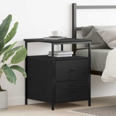 vidaXL Cabinet de noptieră cu sertar Stejar negru 44 x 45 x 60 cm 862921