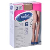 șosete Dama 3/4 JolieFolie, Model Rose, Bej, 20 Den, Set 2 Perechi, Oem