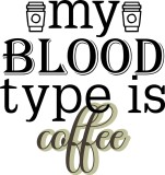 Cumpara ieftin Sticker decorativ, My blood type is coffee, Negru, 63 cm, 7366ST, Oem