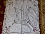 Fata de masa vintage ,broderie sparta , panglici ,, Mare
