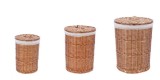 Cumpara ieftin Set 3 cosuri rufe, depozitare lemn salcie maro textil alb 29,5 x 40 cm, 36 x 48 cm, 43 x 56 cm