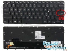 Tastatura Dell XPS 13 3708 layout US fara rama enter mic iluminata backlit, XPS 13 5508 layout US fara rama