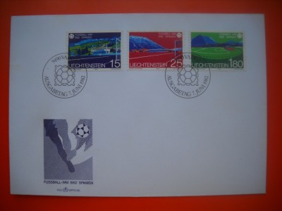 HOPCT PLIC FDC S NR 506 CAMPIONATUL MONDIAL DE FOTBAL SPANIA 1982- LIECHTENSTEIN foto