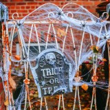 Set panza si 35 paianjeni pentru Halloween Richonour, plastic/poliester, alb/negru