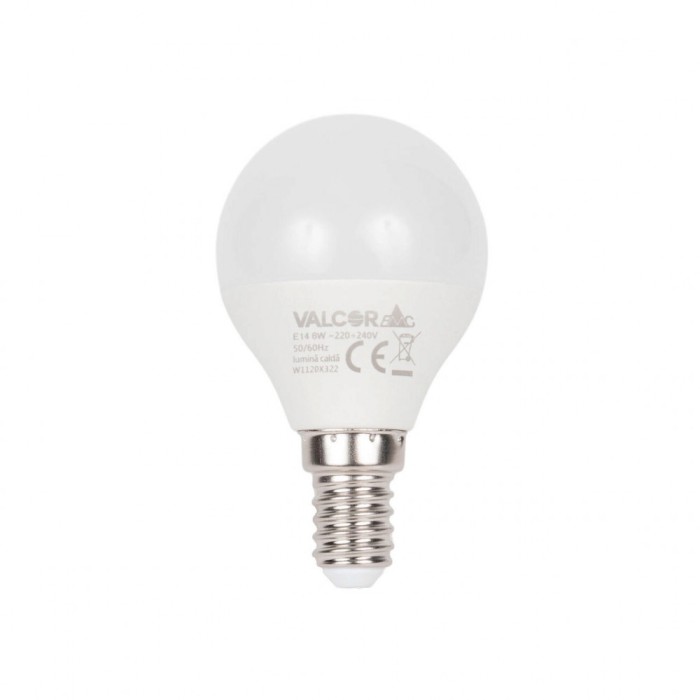 Bec LED sferic G45 E14 6W lumina rece LR 6400K (include taxa timbru verde 0.40 lei) Valcor VLC11029