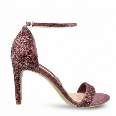 Sandale Mihai Albu din piele Burgundy Glitter